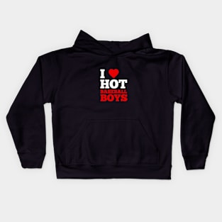 I Love Hot Baseball Boys Kids Hoodie